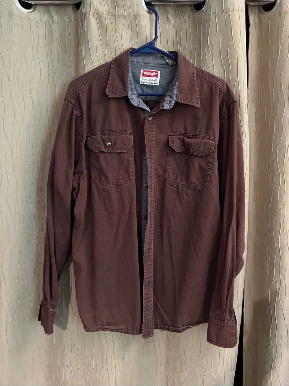 Wrangler Men's Maroon Lightweight Shirt Jacket
